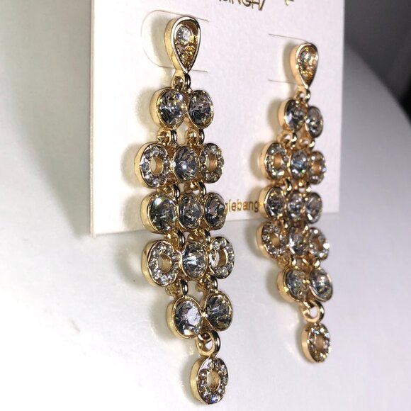 Amrita Gold & Crystal Chandelier Earrings - Picture 2 of 8